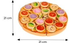 Drewniana pizza do krojenia na rzepy dla dzieci 27 elementów