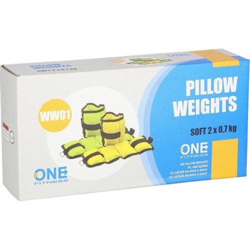 Obciążniki poduszkowe One Fitness WW01, żółte - 2 x 0,7 kg