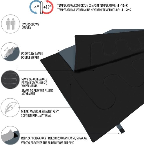 NC2001 ANTRACYTOWO-POMARAŃCZOWY PODWÓJNY ŚPIWÓR NILS CAMP