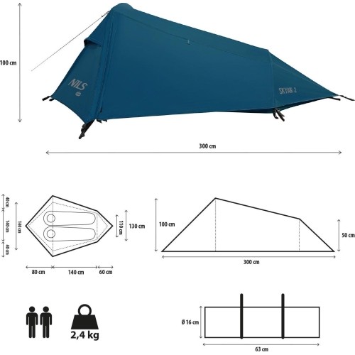 NC2502 SKYAIR 2 ULTRALEKKI NAMIOT NIEBIESKI NILS CAMP