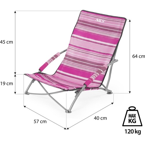 NC3035 RÓŻOWY LEŻAK PLAŻOWY NILS