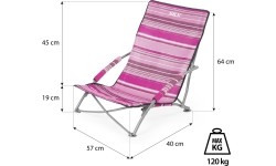 NC3035 RÓŻOWY LEŻAK PLAŻOWY NILS