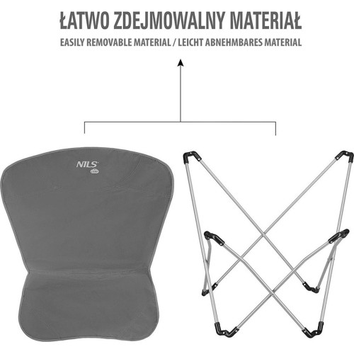 NC3051 SZARE KRZESŁO KEMPINGOWE NILS CAMP