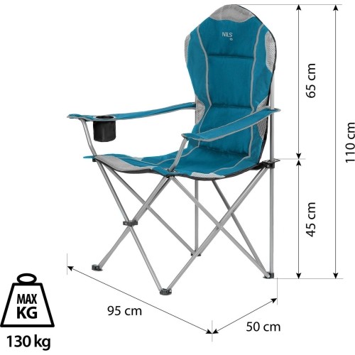 NC3080 KRZESŁO TURYSTYCZNE TURKUSOWE NILS CAMP