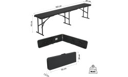 NC3404 SKŁADANA ŁAWKA OGRODOWA 183 CM ANTRACYT NILS CAMP