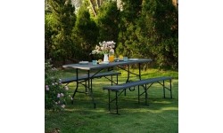 NC3404 SKŁADANA ŁAWKA OGRODOWA 183 CM ANTRACYT NILS CAMP