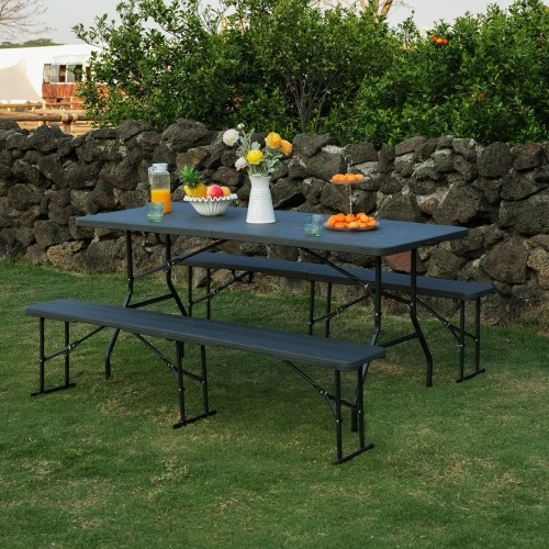 NC3404 SKŁADANA ŁAWKA OGRODOWA 183 CM ANTRACYT NILS CAMP