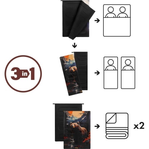 NC3601 DWUMIEJSCOWY ŚPIWÓR 3 W 1 BEAR NILS CAMP