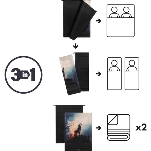 NC3601 ŚPIWÓR 3 W 1 WOLF NILS CAMP