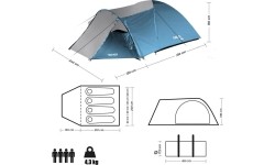 NC6012 NIEBIESKO-SZARY NAMIOT KEMPINGOWY TREKKER NILS CAMP