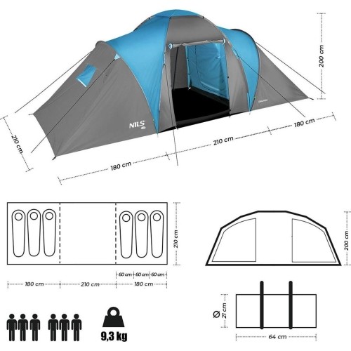 NC6031 NIEBIESKO-SZARY NAMIOT KEMPINGOWY HIGLAND NILS CAMP