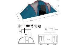 NC6431 NAMIOT KEMPINGOWY NIEBIESKO-JASNOSZARY HIGHLAND IV NILS CAMP