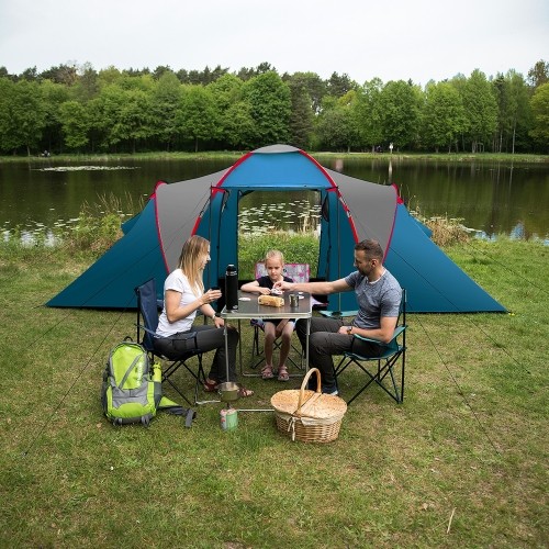 Namiot kempingowy NC6431 niebiesko-jasnoszary Highland IV Nils Camp