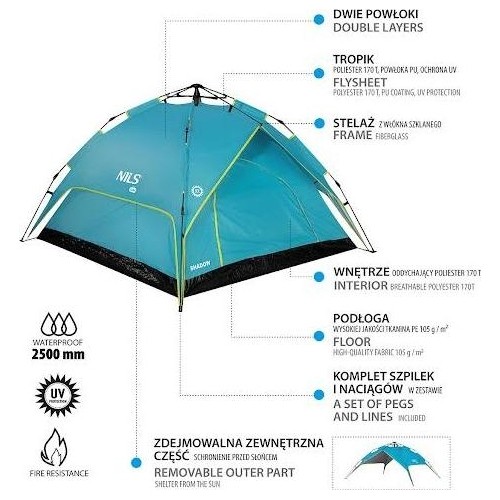 NC7819 NIEBIESKI NAMIOT SHADOW NILS CAMP