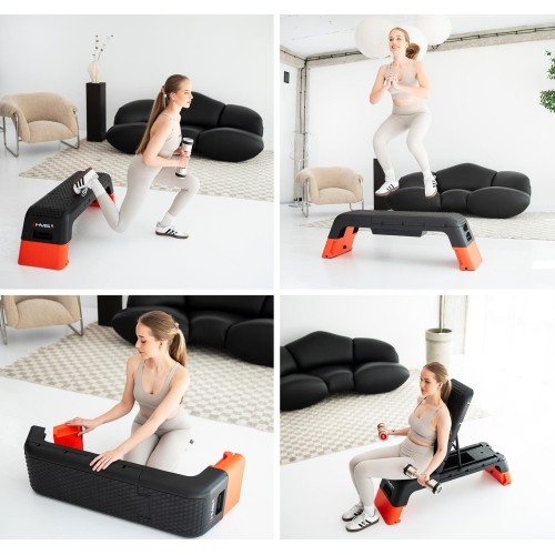 AS009 PRO REGULOWANY STOPIEŃ AEROBOWY Z FUNKCJĄ ŁAWKI KOMERCYJNY HMS