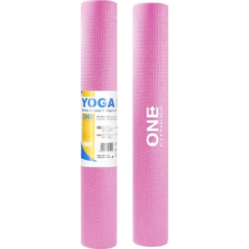 Mata do jogi YM01 różowa ONE FITNESS