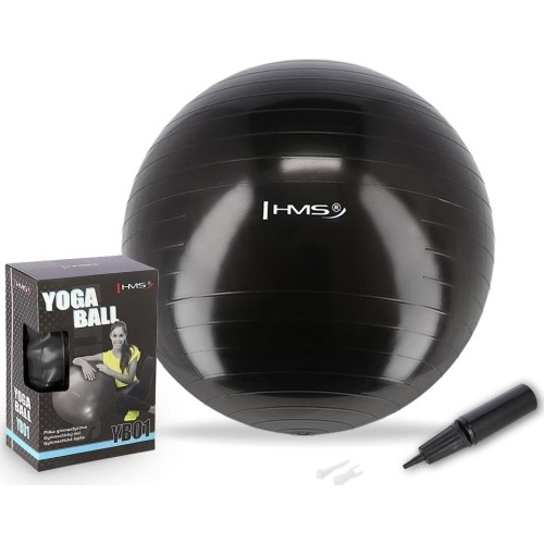 YB01 NOWA 55CM CZARNA PIŁKA GIMNASTYCZNA HMS