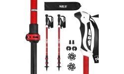 TK8601 CZERWONE ALUMINIOWE KIJE TREKKINGOWE NILS