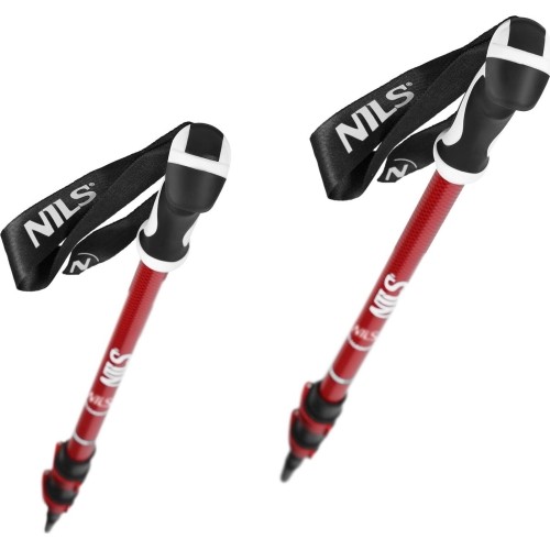 TK8601 CZERWONE ALUMINIOWE KIJE TREKKINGOWE NILS
