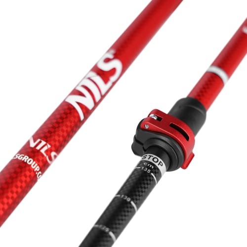 TK8601 CZERWONE ALUMINIOWE KIJE TREKKINGOWE NILS