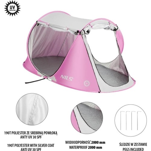 NC3043 RÓŻOWY WYSKAKUJĄCY NAMIOT PLAŻOWY NILS