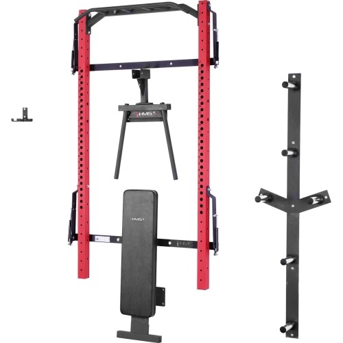 KLT22 WIELOFUNKCYJNY SKŁADANY POWER RACK CZERWONY HMS