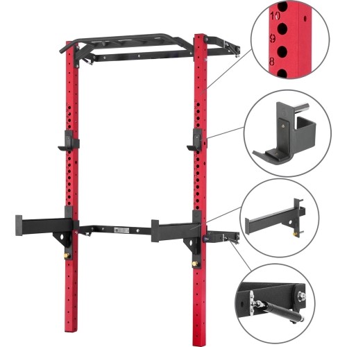 KLT22 WIELOFUNKCYJNY SKŁADANY POWER RACK CZERWONY HMS