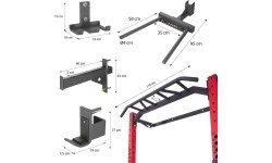 KLT22 WIELOFUNKCYJNY SKŁADANY POWER RACK CZERWONY HMS