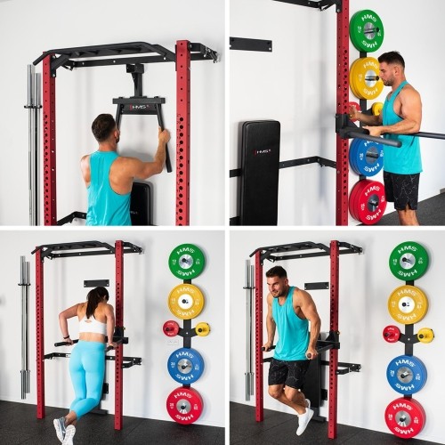 KLT22 WIELOFUNKCYJNY SKŁADANY POWER RACK CZERWONY HMS