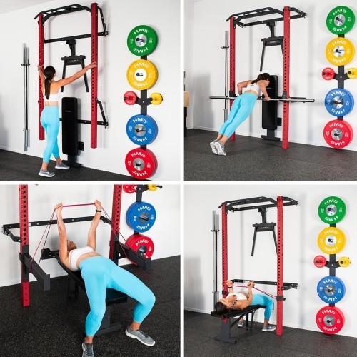 KLT22 WIELOFUNKCYJNY SKŁADANY POWER RACK CZERWONY HMS