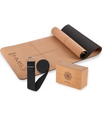 ZESTAW DO JOGI HMS MATA KORKOWA TPE YM11 + KLOCEK KJ02 + PASEK SJ02