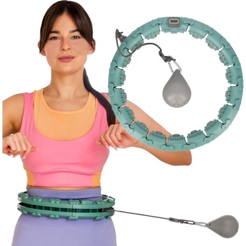 FH03 ZIELONE HULA-HOOP Z OBCIĄŻNIKIEM I PRZECIWWAGĄ