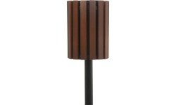 Steel and wooden litter bin03008