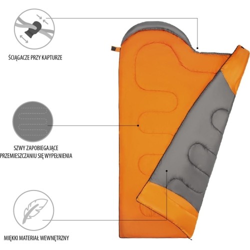NC2008 SZARO-POMARAŃCZOWY ŚPIWÓR ROZMIAR L NILS CAMP