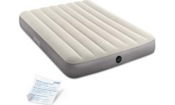 Materac dmuchany do spania łóżko dwuosobowy 191x137 cm beżowy INTEX 64102