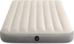 Materac dmuchany do spania łóżko dwuosobowy 191x137 cm beżowy INTEX 64102