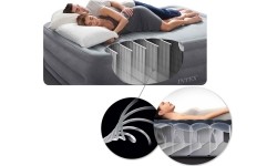 Materac dmuchany do spania łóżko dwuosobowy 191x137 cm beżowy INTEX 64102