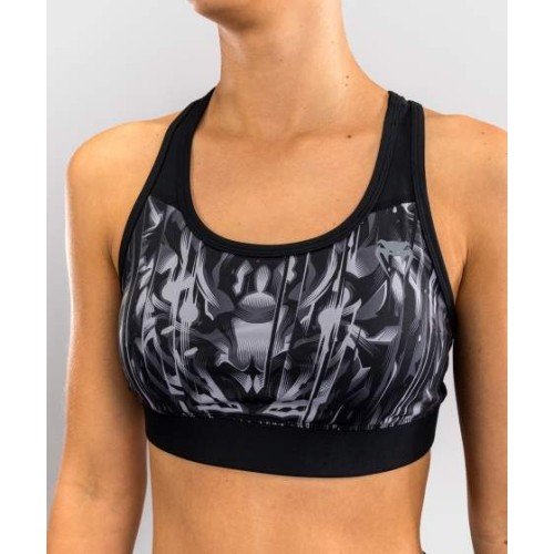 Damski biustonosz sportowy Venum Tiger - czarny/srebrny