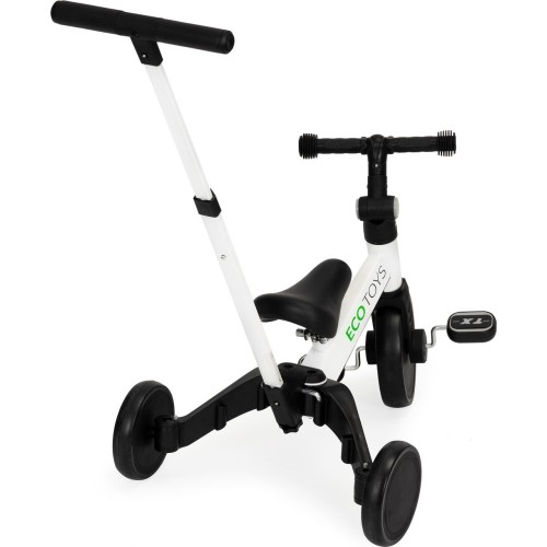 Trójkołowy rowerek dla małych dzieci z uchwytem do pchania Modern Home 2w1, biały