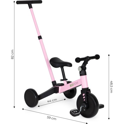 Rower trójkołowy biegowy 2w1 rączka do prowadzenia