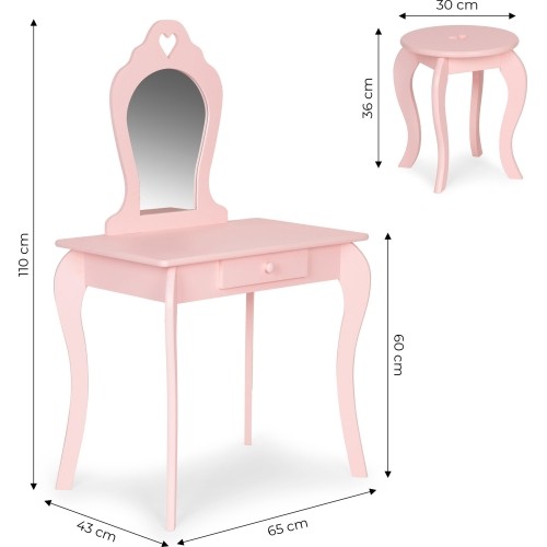 Toaletka dziecięca duża z lustrem dla dziewczynki ECOTOYS