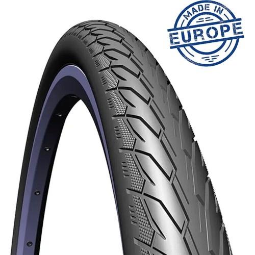 Opona rowerowa Rubena Flash 28x1.75 (47-622) z paskiem odblaskowym, czarna