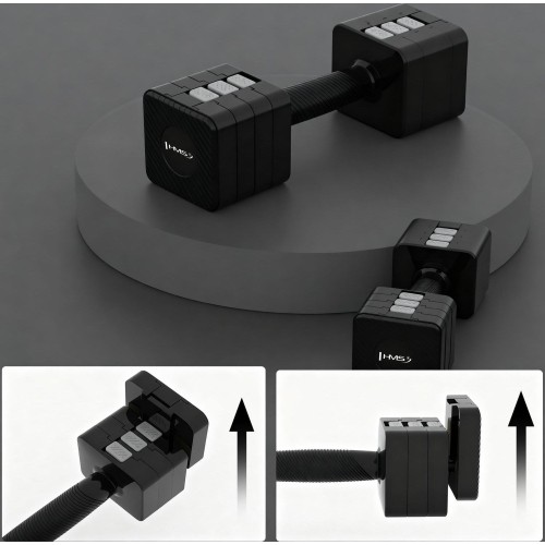 ADJUSTABLE DUMBELLS BLACK 2 x 5 KG HL02 HMS