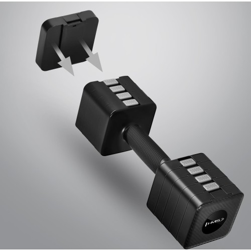 ADJUSTABLE DUMBELLS BLACK 2 x 5 KG HL02 HMS