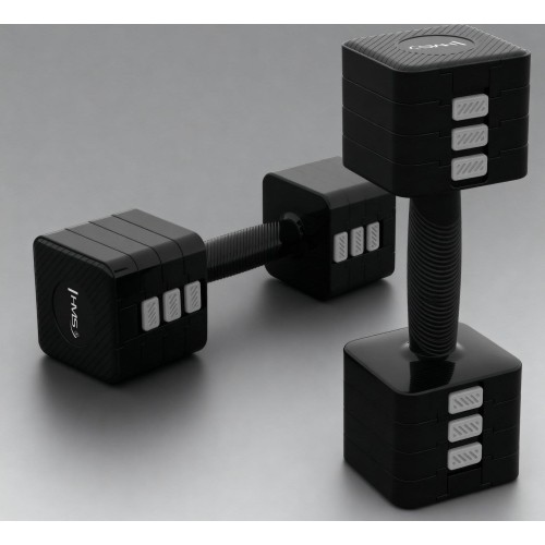 ADJUSTABLE DUMBELLS BLACK 2 x 5 KG HL02 HMS