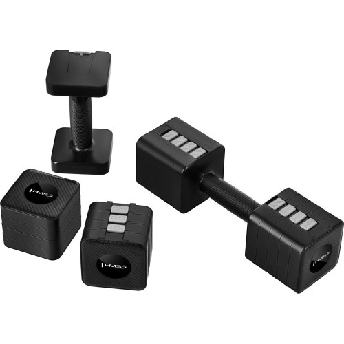 ADJUSTABLE DUMBELLS BLACK 2 x 5 KG HL02 HMS