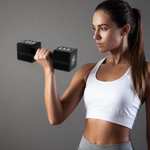 ADJUSTABLE DUMBELLS BLACK 2 x 5 KG HL02 HMS