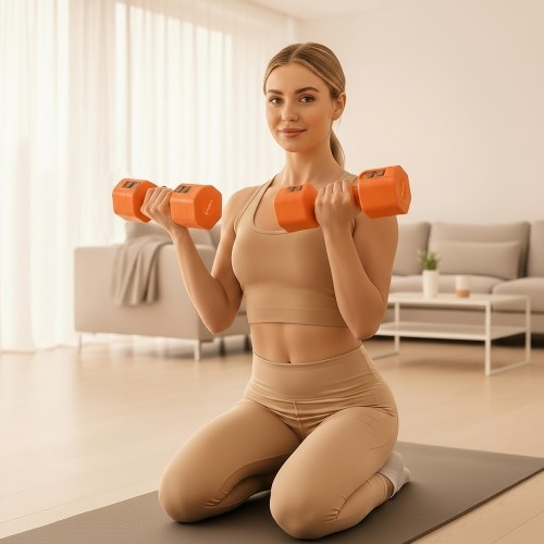 ADJUSTABLE DUMBELLS ORANGE 2 x 2,5 KG HL03 HMS