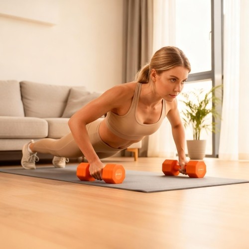 ADJUSTABLE DUMBELLS ORANGE 2 x 2,5 KG HL03 HMS