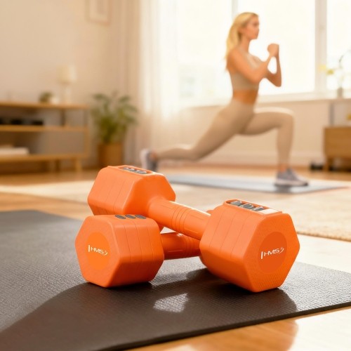 ADJUSTABLE DUMBELLS ORANGE 2 x 2,5 KG HL03 HMS